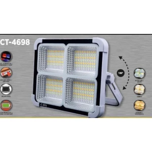 CT-4698 Miami Güneş Enerjili Solar 200 W LED Projektör - 6400K + 4000K + 3200K Çakar Işıklı