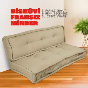 Bisküvi Minder Petek Önü Palet Üstü Minderi Fransız Minder Bank Ve Bahçe Minderi 60x120x14 Cm Bej