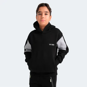 LAYNE Unisex Çocuk Kapüşonlu Cepli Gri / Siyah Sweatshırt