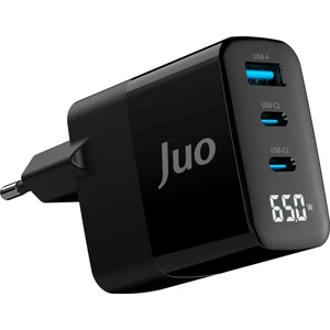 65W Gan LED Ekranlı Hızlı Şarj Cihazı 2 Type-C + Usb-A iPhone & iPad & Notebook Uyumlu Şarj Aleti