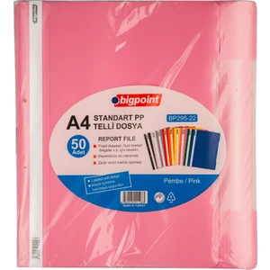 | Telli Dosya, Kalın Kapaklı, Poşet Dosyalara Uyumlu - 80 Gram (180 Adet A4) Kapasiteli, Pembe, 50 Adet