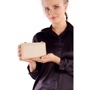 023 Çıtçıtlı Fermuarlı Cüzdan Krem