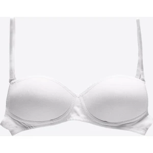 Kız Çocuk Beyaz Kaplı Balensiz Pamuklu Straplez Alıştırma Sütyeni 821