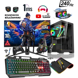 Panter RTX35 Ryzen 7 5700X 32GB Ram 512 GB M.2 Nvme 8gb RTX4060 27" 240Hz Sıvı Soğutmalı Oyuncu Masaüstü Bilgisayar