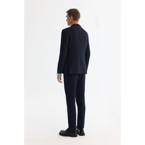 Avva Erkek Lacivert Mono Yaka Bi-Stretch Blazer Comfort Slim Fit Ceket A42Y4011