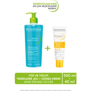 SebiumCiltler Temizleme Jeli 500ml & Photoderm Aquafluid Güneş Kremi 40ml