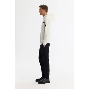 Avva Erkek Ekru Kapüşonlu Pamuklu Baskılı Elastan Oversize Fit Sweatshirt A42Y1289