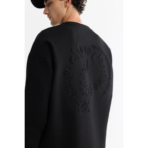 Erkek Siyah Bisiklet Yaka Elastan Sweatshirt A42y1248