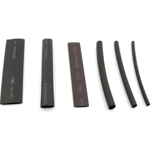 Isı ile Daralan Makaron Seti 3-12 mm Arası Karışık 72 Adet Siyah Makaron