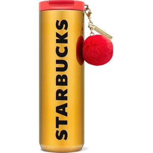 Starbucks® Paslanmaz Çelik Termos - Ponponlu - Altın Rengi - 473 ml - 11159136
