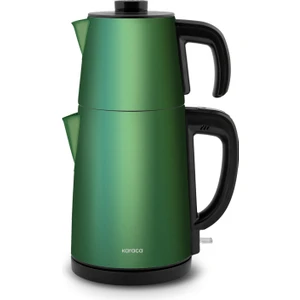 Gastro Dem 2 In 1 Çelik Inox Çay Makinesi ve Su Isıtıcısı Emerald Green