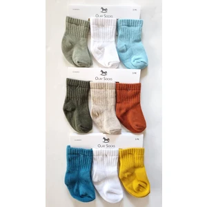Olay Socks 9'lu Pamuk Yenidoğan Trendy Ekonomik Paket Bebek Çorap