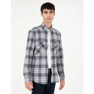 Pierre Cardin Erkek Lacivert Regular Fit Uzun Kollu Gömlek 50292345-VR033