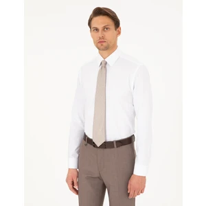Pierre Cardin Erkek Beyaz Slim Fit Uzun Kollu Basic Gömlek 50292552-VR013
