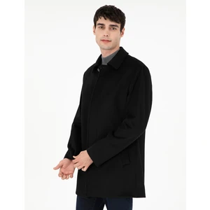 Pierre Cardin Erkek Siyah Slim Fit Kaşe Kaban 50291015-VR046