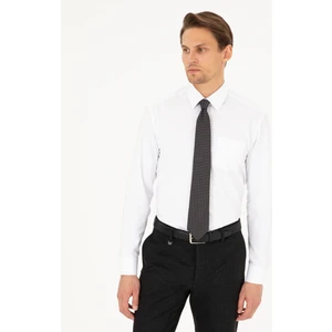 Pierre Cardin Erkek Beyaz Regular Fit Uzun Kollu Basic Gömlek 50292551-VR013