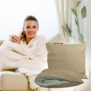 Tv Battaniye Yastık Battaniye Kırlent-Welsoft Battaniye- Yolculuk Yastığı- Uçak Yastığı  145X205 Bej