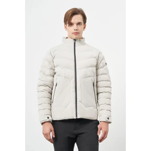 Taş Rengi Dolumlu Hakim Yaka Slim Fit Dar Kesim Klasik Mont 1007245153