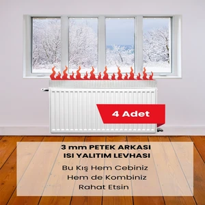 Kalorifer Peteği Arkası Isı Yalıtım ve Izolasyon Levhası Radyatör Arkalığı Yalıtım Malzemesi Petek Arkası Ev Isı Tasarruf