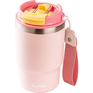 050-01-PEMBE 2si 1 Arada Kapaklı Termos Bardak 480ML