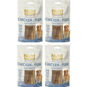 Nutri Canin Sandwich Tavuk ve Balıklı Fileto Tahılsız Köpek Ödülü 80 Gr. x 4 Adet
