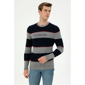 U.S. Polo Assn. Erkek Gri Melanj Kazak /Triko 50292852-VR086