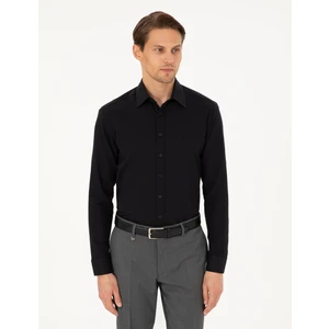 Pierre Cardin Erkek Siyah Regular Fit Uzun Kollu Gömlek 50292309-VR046