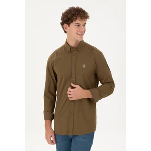U.S. Polo Assn. Erkek Haki Gömlek Desenli 50292088-VR027