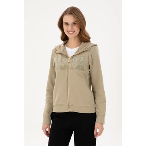 U.S. Polo Assn. Kadın Açık Haki Sweatshirt 50289540-VR183
