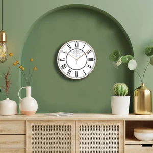 Elegant Duvar Saati - Bronz / Beyaz - 30 cm