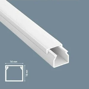16*16 mm 2 Metre Kendinden Yapışkanlı Kablo Kanalı-Beyaz