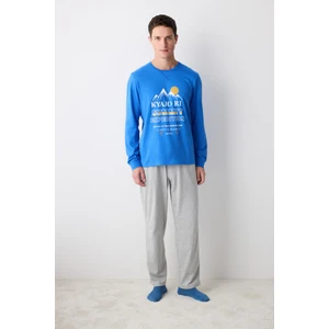 Mountain Çok Renkli Pantolon Pijama Takımı