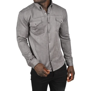 Kırışmayan Süet Kumaş Çıtçıtlı Cepli Slim Fit Mevsimlik Gömlek 2302329