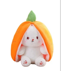 Pufu Toys Sevgiliye Özel Hediye Çilek Tavşan Özel Tasarım- Peluş Tavşan Oyuncak 35 cm