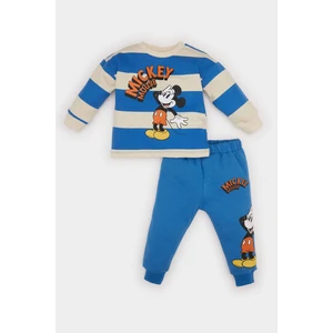 Erkek Bebek 2'li Takım Disney Mickey & Minnie Bisiklet Yaka Sweatshirt Eşofman Altı D6857A524WN