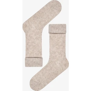 Warm Folded Bej Soket Çorap