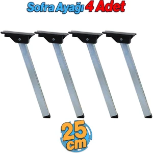 Sofra Ayağı - 25 cm Metal 4 Adet Plastik Siyah Taban - Katlanır Yer Sofrası - Sini Altı - Mobilya Ayak