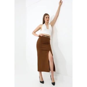 Süet Etek Maxi Boy 92 cm Ön Yırtmaçlı /front Slit Maxı Long Suede Skırt