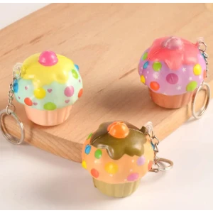 Ct Toys ( 3 Adet ) Anahtarlı Cupcake Squishy Ufak Boy Sukuşi Oyuncak