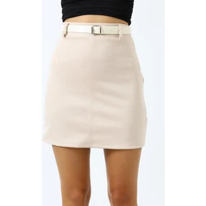 Win Moda Süet Etek Kısa Kemerli /  Belt Suede Skırt Model