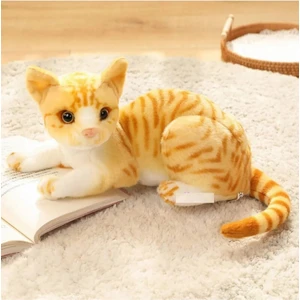 Berat Toys Berattoys 35 cm Sesli Peluş Kedi Gerçek Görünümlü Miyavlayan Oyuncak Kedi Hediyelik Peluş Oyuncak