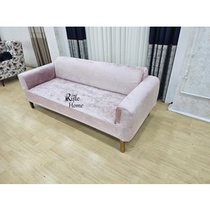 Rişte Home Likralı Lastikli Yarı Kaplama 3-3-1-1 Kadife Koltuk Örtüsü Çekyat Örtüsü