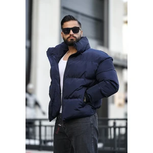 Gizlenebilir Kapüşonlu Erkek Şişme Nubuk Deri Mont