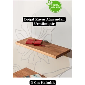 Küçük Boy Doğal Ahşap Gizli Bağlantı Dekoratif Tekli Duvar Raf Kitaplık Banyo ve Mutfak Düzenleyici Tasarım
