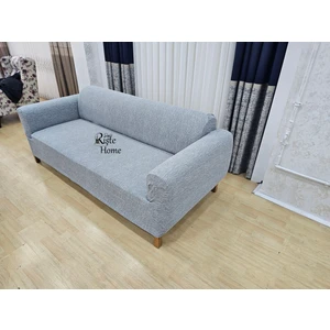 Rişte Home Kaliteli Jakarlı  Yarı Kaplama 3 3 1 1 Çubuk desen Lastikli Kanepe,Koltuk Örtüsü, koltuk kılıfı Takımı