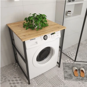 Çamaşır Makinası Üstü Düzenleyici Banyo Düzenleyici Rafsız Meşe