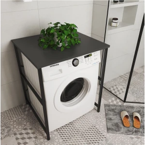 Çamaşır Makinası Üstü Düzenleyici Banyo Düzenleyici Rafsız Antrasit