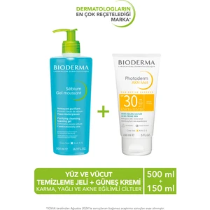SebiumCiltler Yüz Temizleme Jeli 500ml & Photoderm Akn Mat Güneş Kremi 150ml