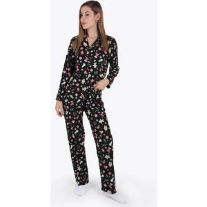 Trade Bazaar Kadın Uzun Kollu Süet Kışlık Kadife Pijama Takımı