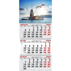 GENC DIJITAL BASKI 2025 Yılı Gemici Takvimi-Kız Kulesi ve Martı